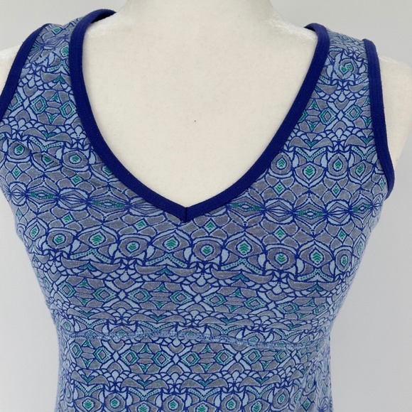 Marmot Larissa Women Blue Geometric Print Sleeveless V Neck Casual Dress Size S - Picture 2 of 7